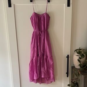 NWT Elisha Tiered High-Low Maxi Dress in Magenta, sz S